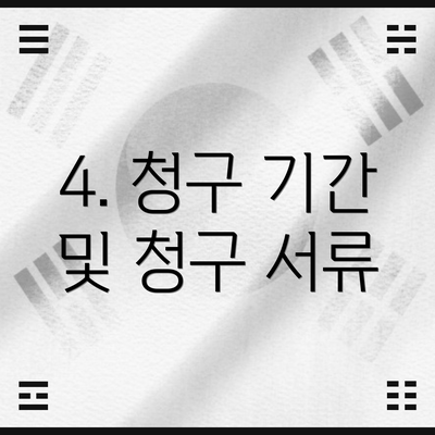 4. 청구 기간 및 청구 서류