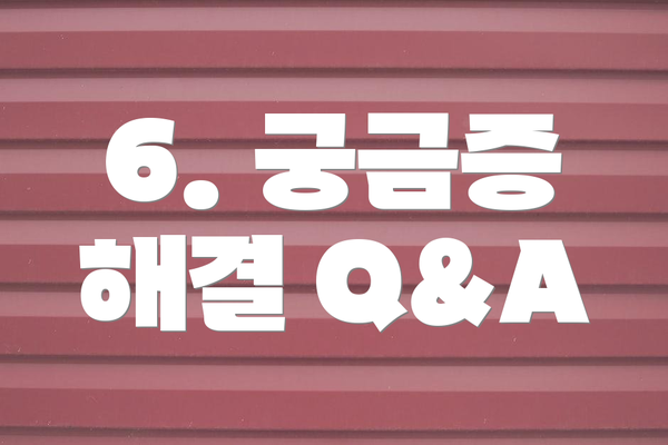 6. 궁금증 해결 Q&A