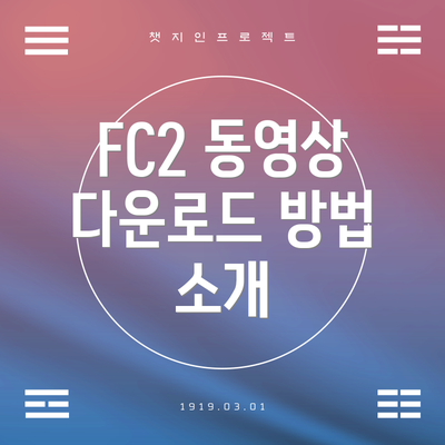 FC2 동영상 다운로드 방법 소개
