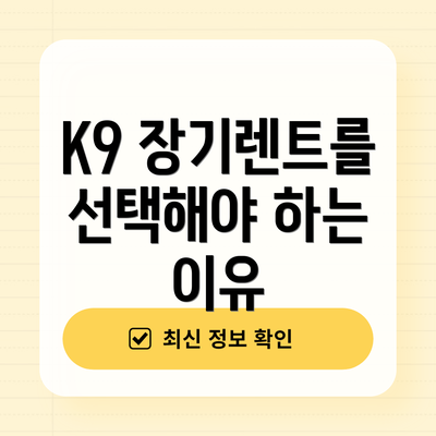 K9 장기렌트를 선택해야 하는 이유