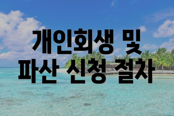 개인회생 및 파산 신청 절차