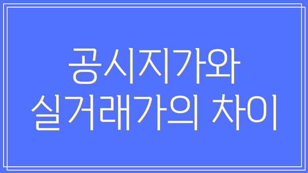 공시지가와 실거래가의 차이