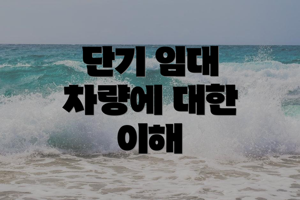 단기 임대 차량에 대한 이해