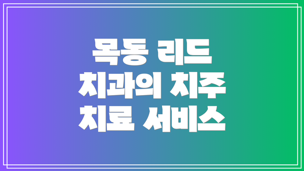 목동 리드 치과의 치주 치료 서비스