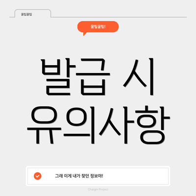 발급 시 유의사항