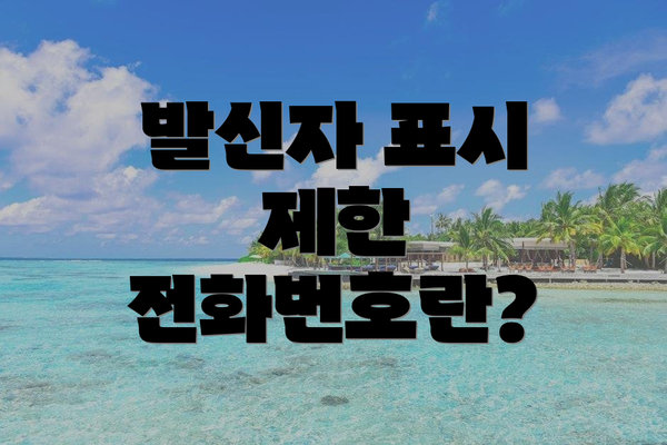 발신자 표시 제한 전화번호란?
