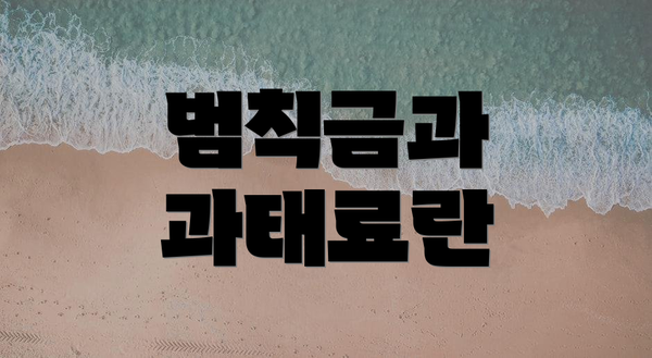 범칙금과 과태료란