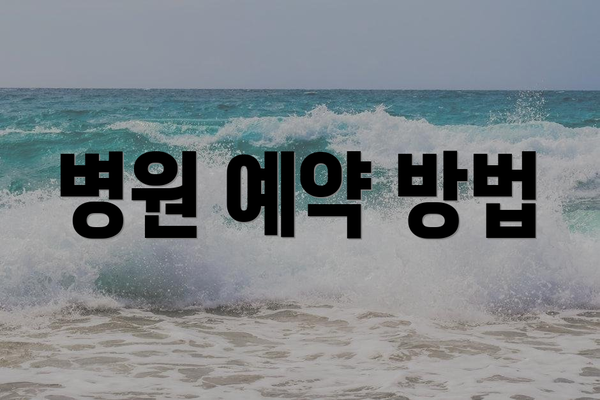 병원 예약 방법