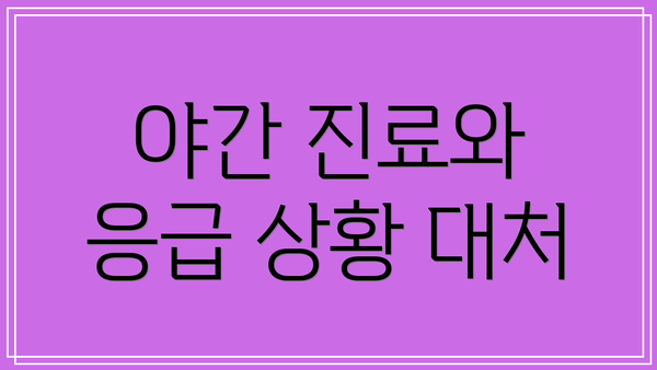 야간 진료와 응급 상황 대처