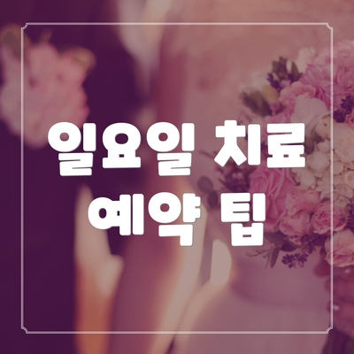 일요일 치료 예약 팁