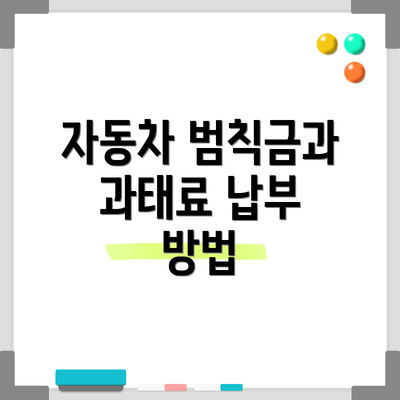 자동차 범칙금과 과태료 납부 방법