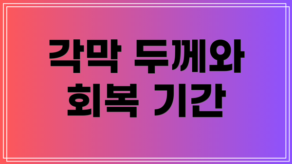각막 두께와 회복 기간
