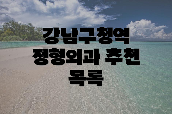 강남구청역 정형외과 추천 목록