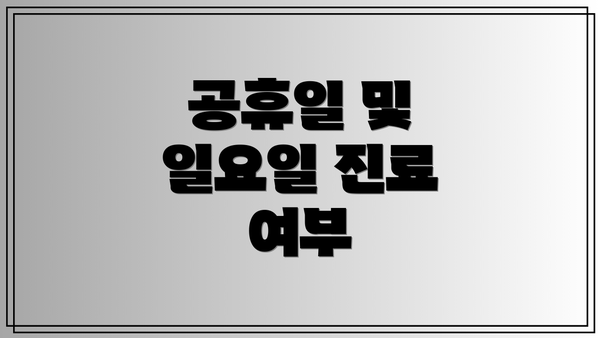 공휴일 및 일요일 진료 여부