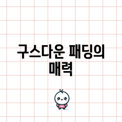 구스다운 패딩의 매력