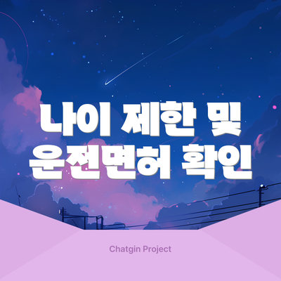 나이 제한 및 운전면허 확인