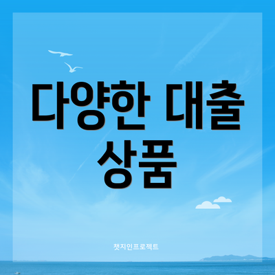 다양한 대출 상품