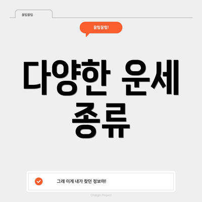 다양한 운세 종류