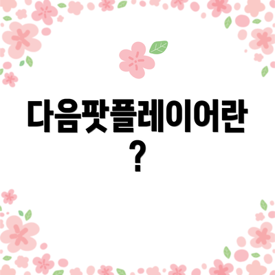 다음팟플레이어란?