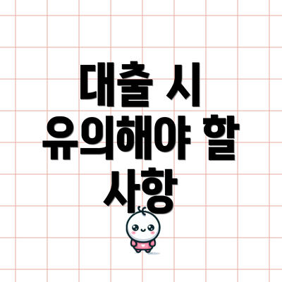 대출 시 유의해야 할 사항
