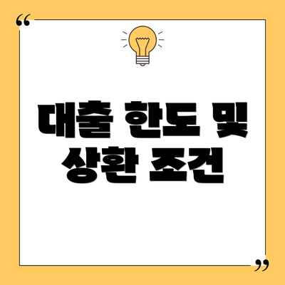 대출 한도 및 상환 조건