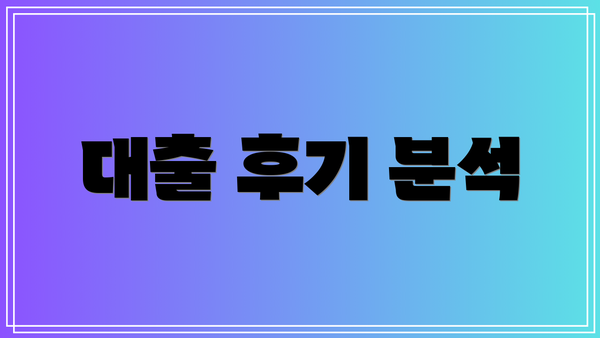 대출 후기 분석