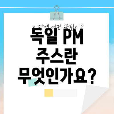 독일 PM 주스란 무엇인가요?