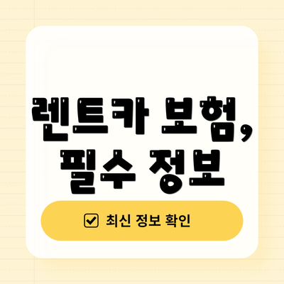 렌트카 보험, 필수 정보