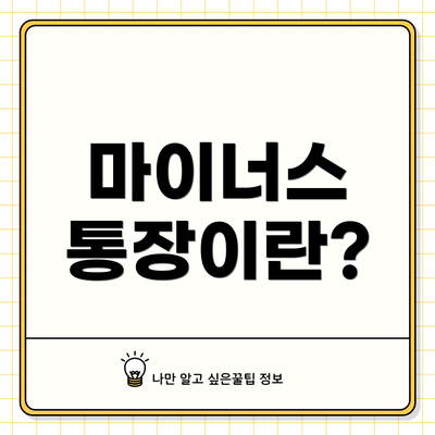마이너스 통장이란?