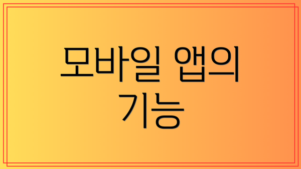 모바일 앱의 기능