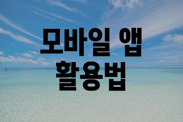 모바일 앱 활용법