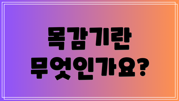 목감기란 무엇인가요?