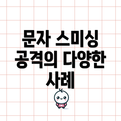 문자 스미싱 공격의 다양한 사례
