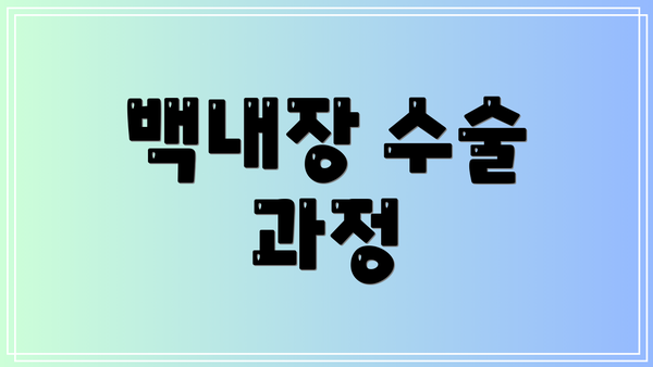 백내장 수술 과정