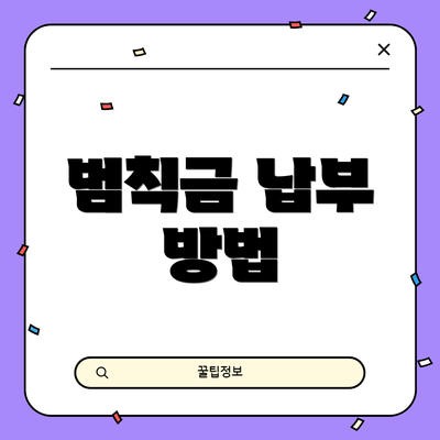 범칙금 납부 방법
