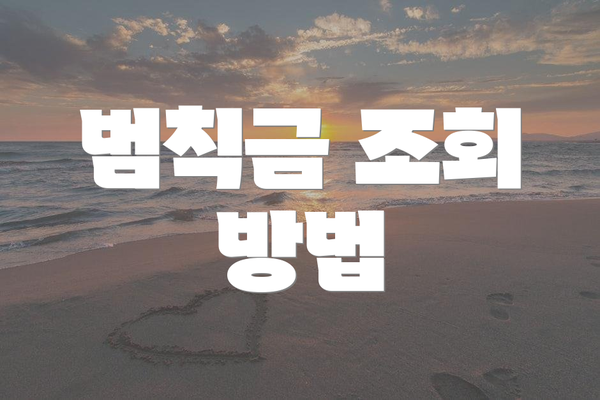 범칙금 조회 방법