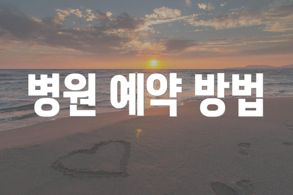 병원 예약 방법