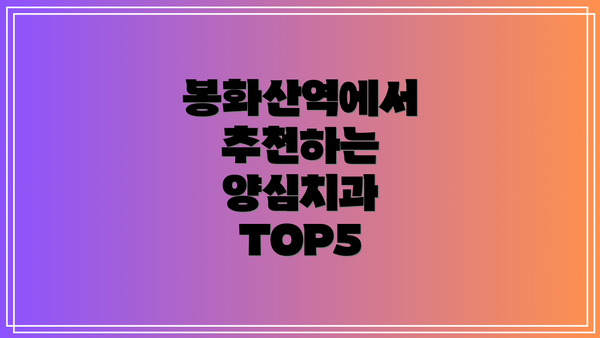 봉화산역에서 추천하는 양심치과 TOP5