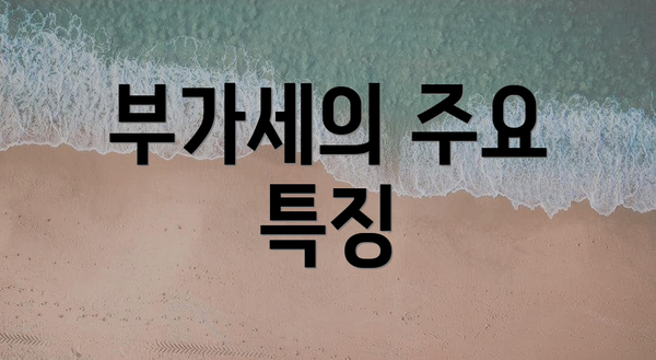 부가세의 주요 특징