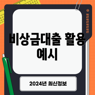 비상금대출 활용 예시