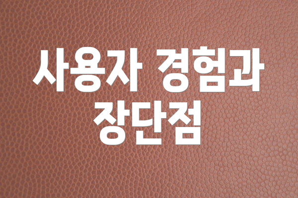 사용자 경험과 장단점