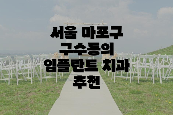 서울 마포구 구수동의 임플란트 치과 추천