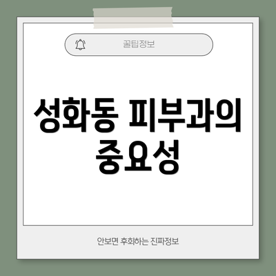 성화동 피부과의 중요성