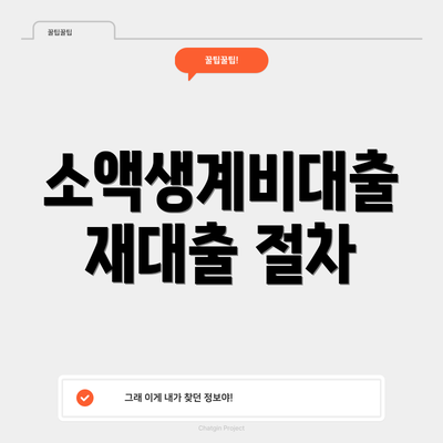 소액생계비대출 재대출 절차