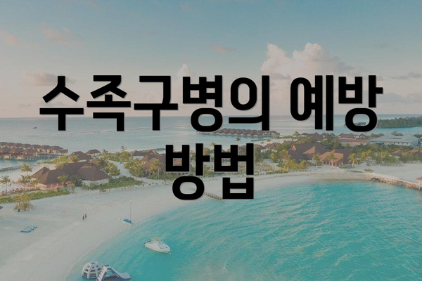 수족구병의 예방 방법