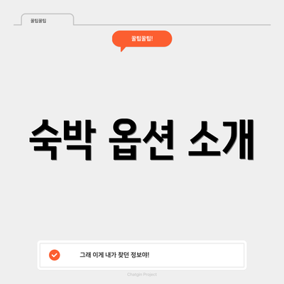 숙박 옵션 소개