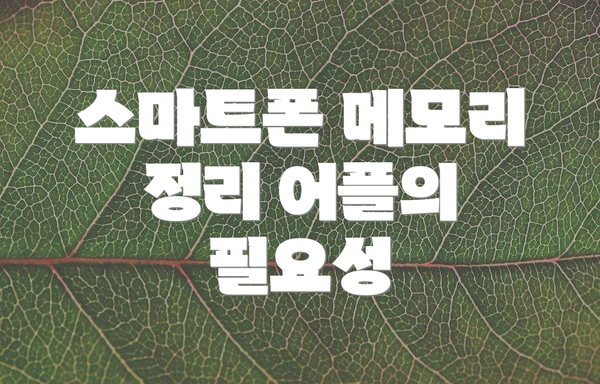 스마트폰 메모리 정리 어플의 필요성