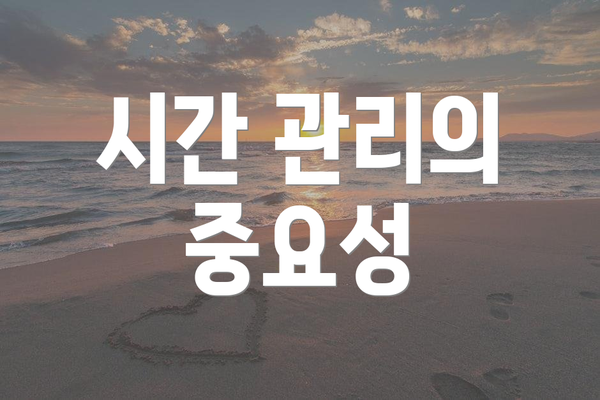 시간 관리의 중요성