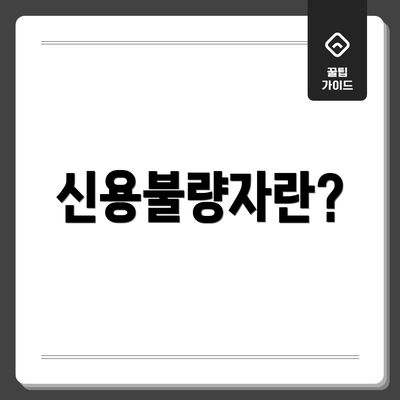 신용불량자란?