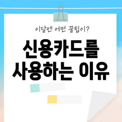 신용카드를 사용하는 이유